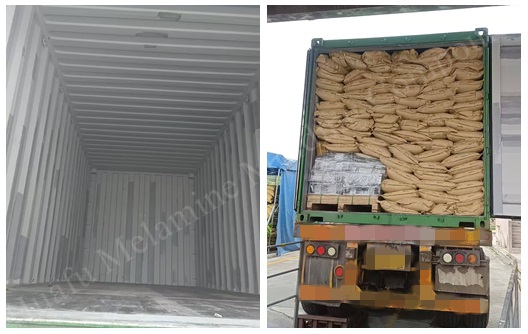 Huafu কারখানা থেকে বিদেশী বাজারে পাঠানো মেলামাইন মোল্ডিং যৌগের সাধারণ বাল্ক চালান